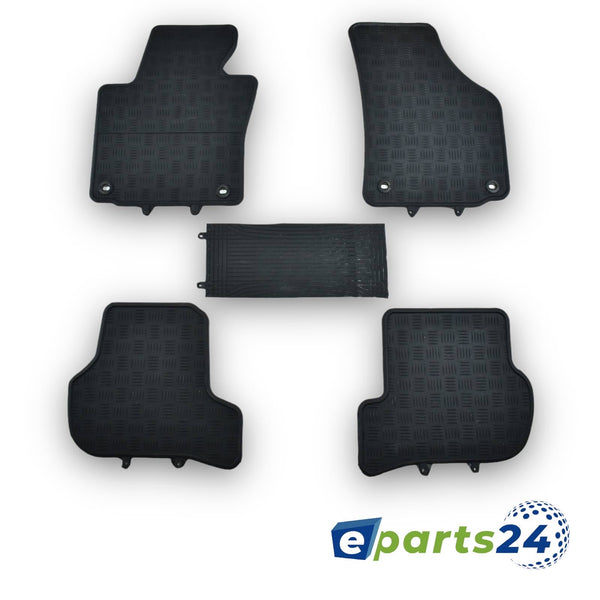 Car mats, floor mats, rubber mats for Seat Leon 1P 2005-2012, black, 5 pieces.