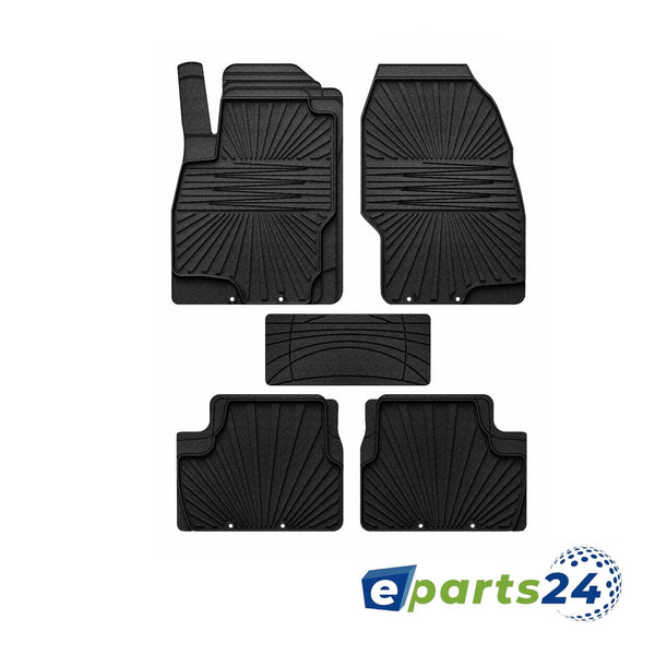 Car mats floor mats rubber mats for Opel Corsa D 2006-2014 black 5 pcs. set