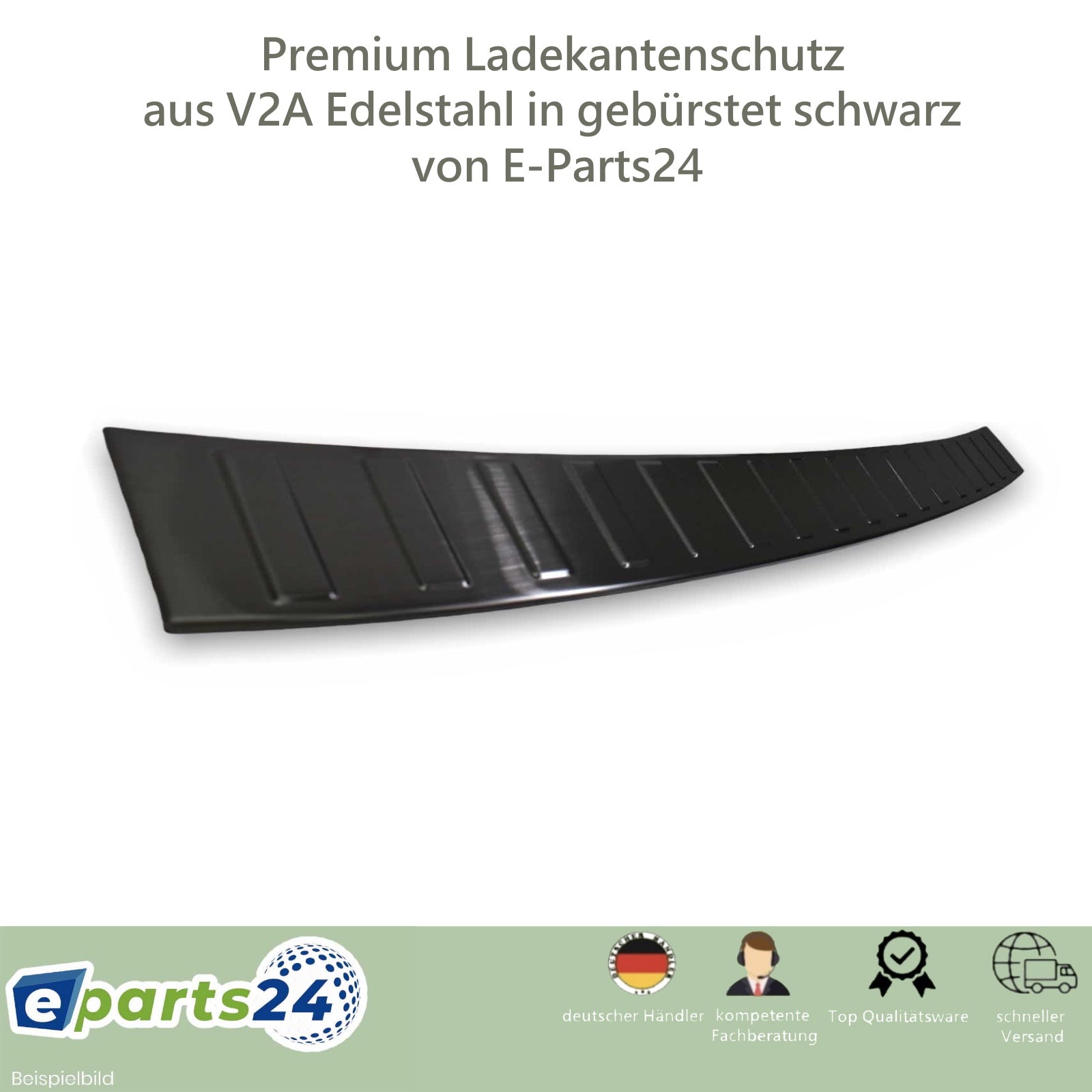 Loading sill protection Premium for VW T5 2003-2015 stainless steel black brushed 