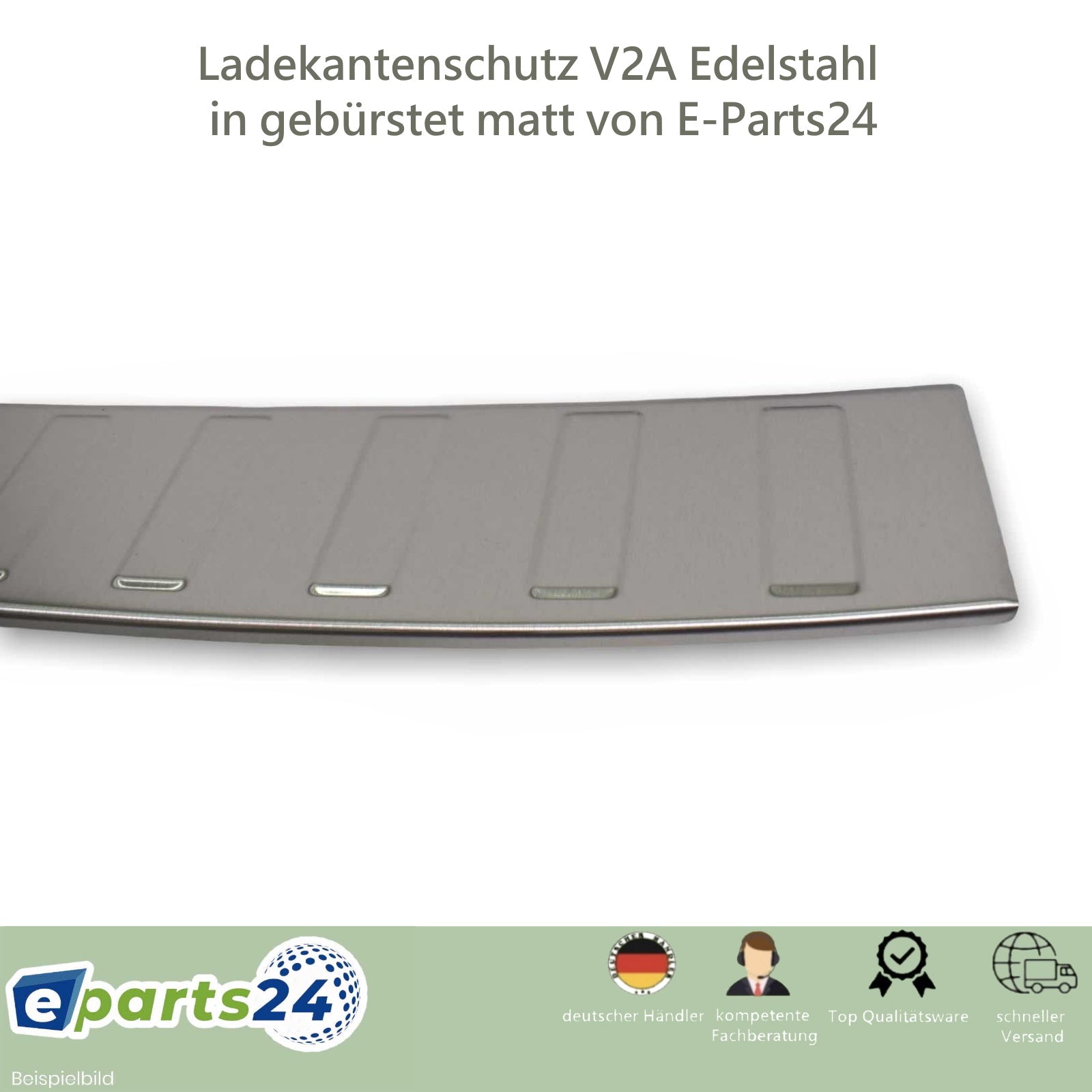 Loading sill protection rear protection for VW T5 2003-2015 bevelled stainless steel brushed 