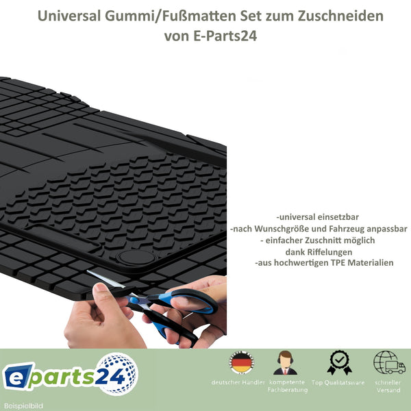 APA 23861 Automatten Fußmatten Set Comfort, 2-teilig, universal, Gummi,  zuschneidbar, 47,5x71,5 cm, schwarz