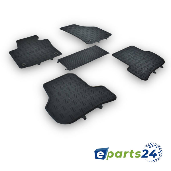 Car mats, floor mats, rubber mats for Seat Leon 1P 2005-2012, black, 5 pieces.