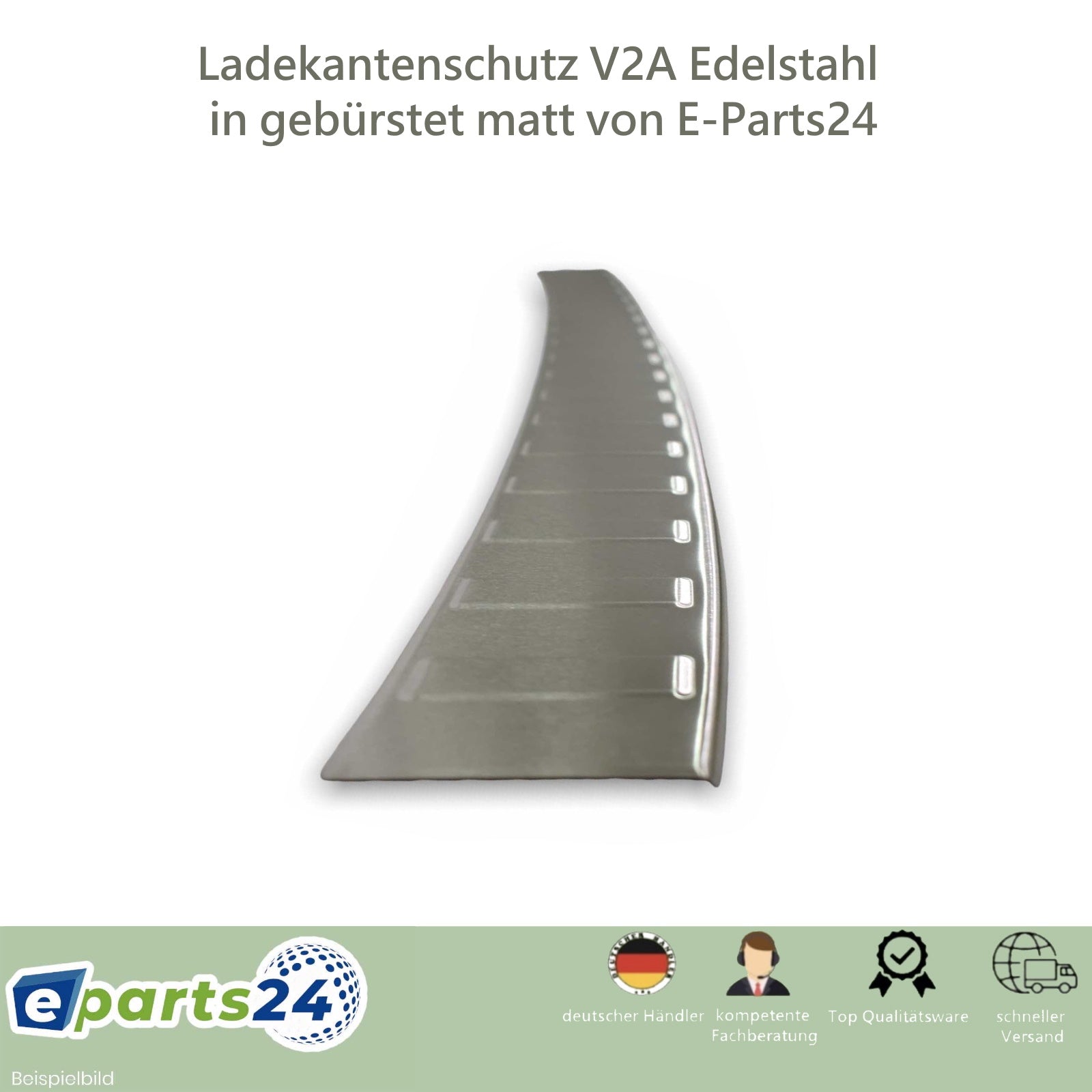mit Ladekantenschutz 2020- gebürstet E-Parts24 für Heckschutz 5 Caddy VW ab Abkantung V Edelstahl