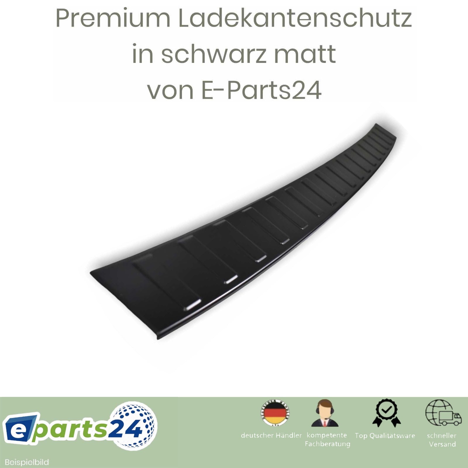 Premium loading sill protection for VW T5 2003-2015, stainless steel, matt black, powder-coated. 