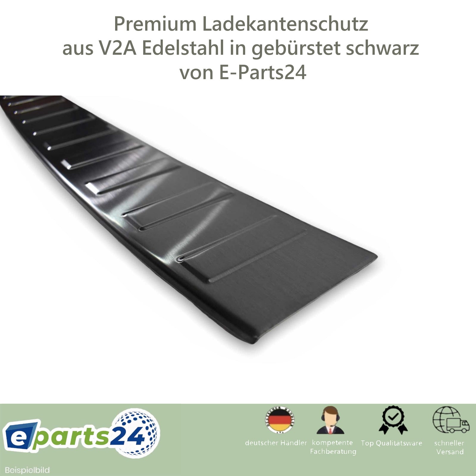 Loading sill protection Premium for VW T5 2003-2015 stainless steel black brushed 