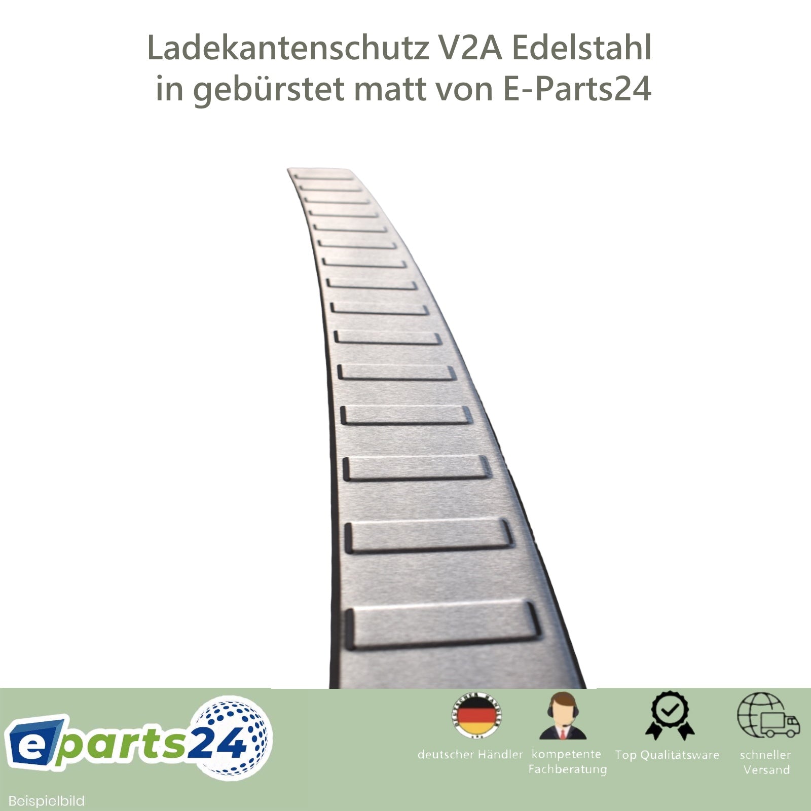Ladekantenschutz Heckschutz für E-Parts24 Edelstahl 5 2020- gebürstet VW V Abkantung mit Caddy ab