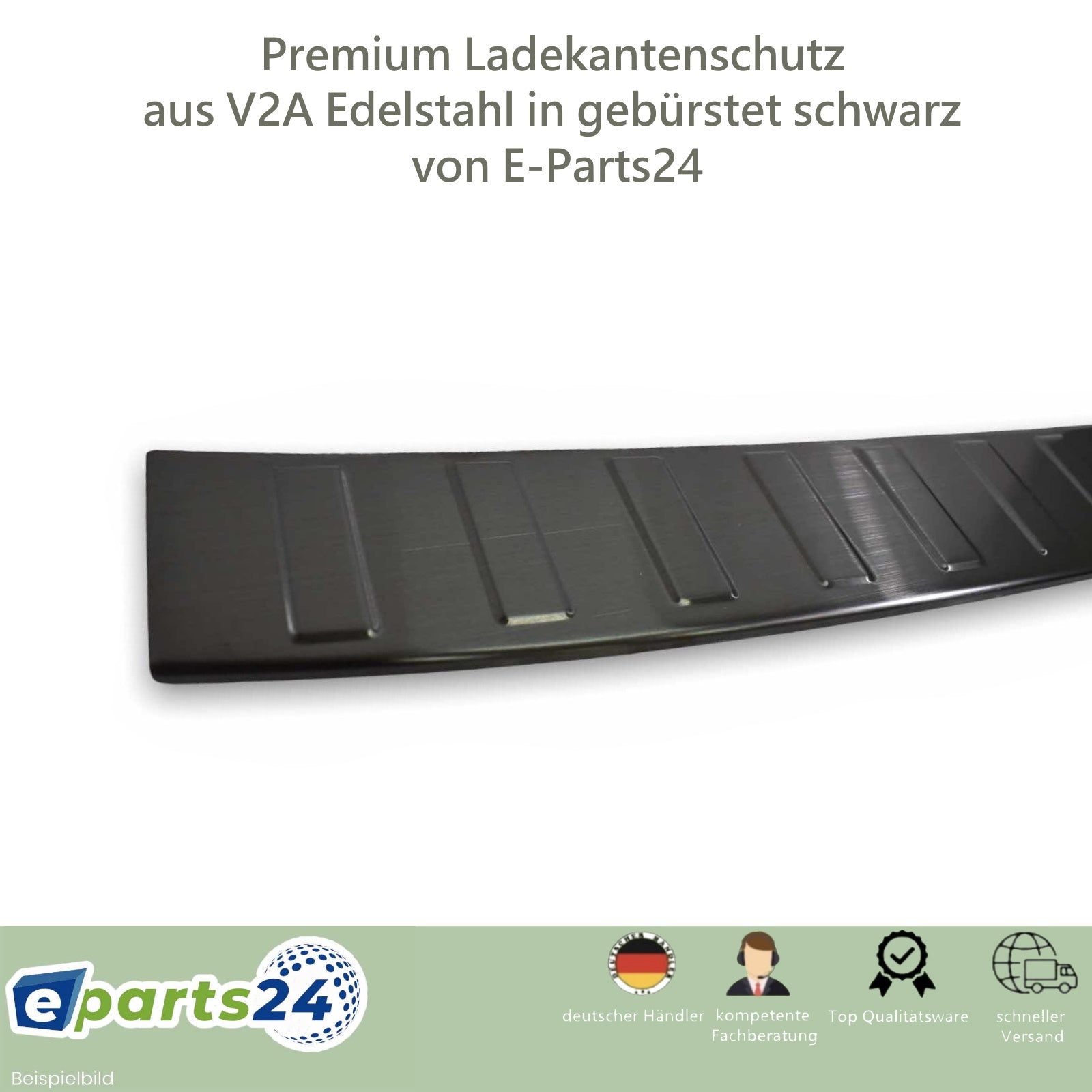 Loading sill protection Premium for VW T5 2003-2015 stainless steel black brushed 