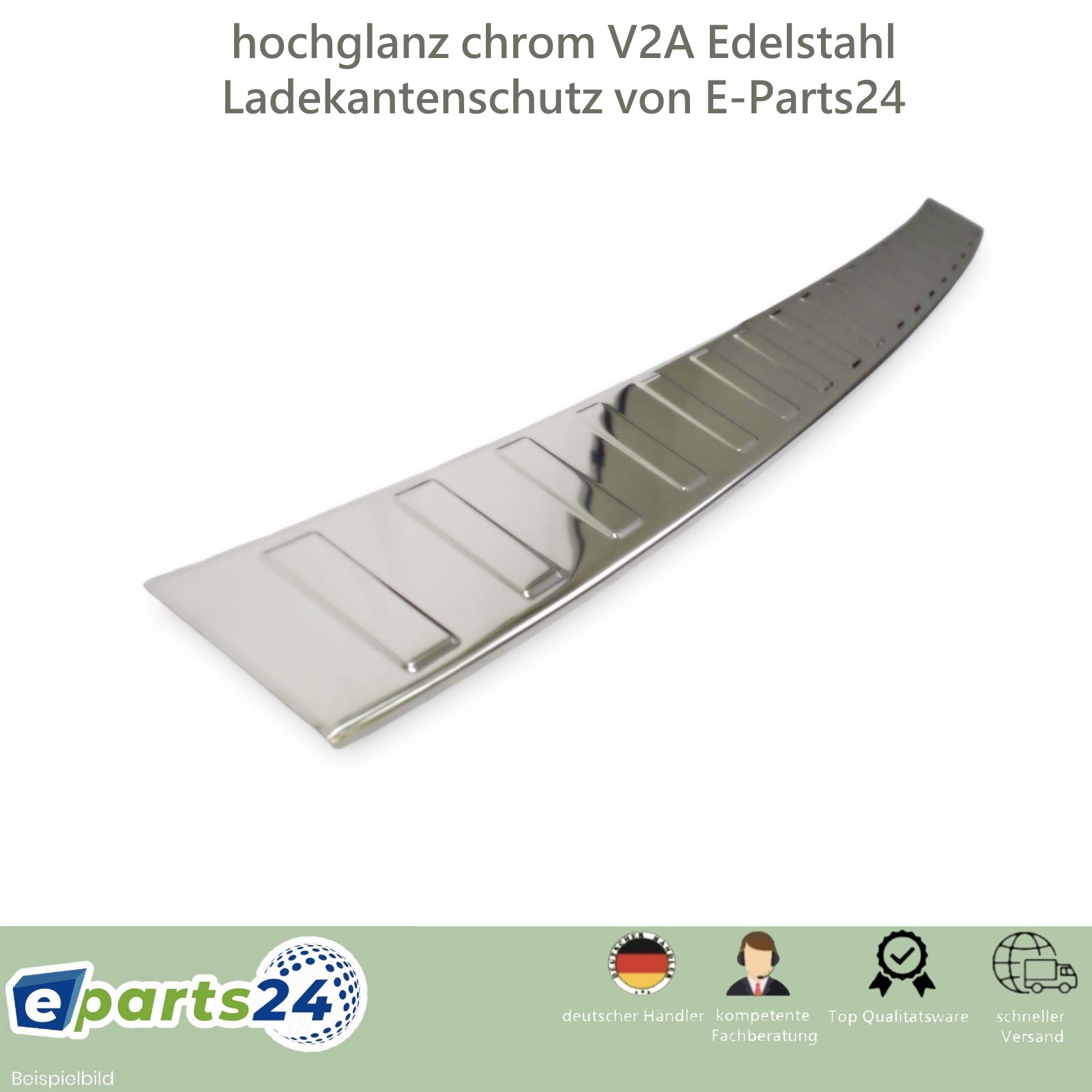 Loading sill protection for Mercedes V Class Vito W447 2014-2022 stainless steel gloss chrome