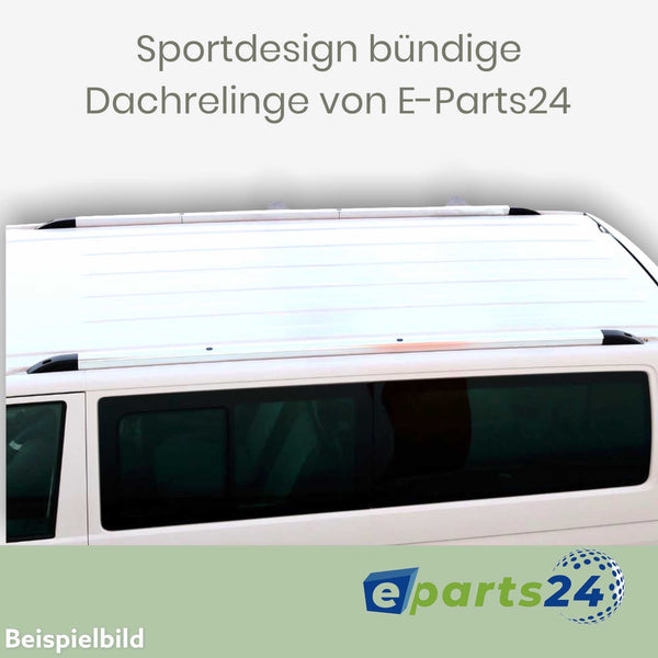 Dachreling bündig aufliegend Sport für VW T5 ab 2003- langer Radstand L2 silber