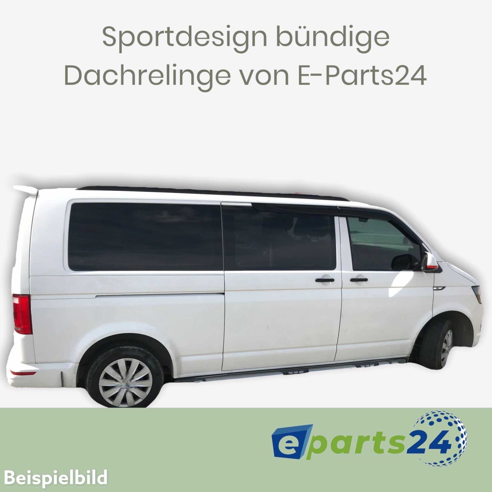 Dachreling bündig aufliegend Sport für VW T6 ab 2015- langer Radstand L2 schwarz