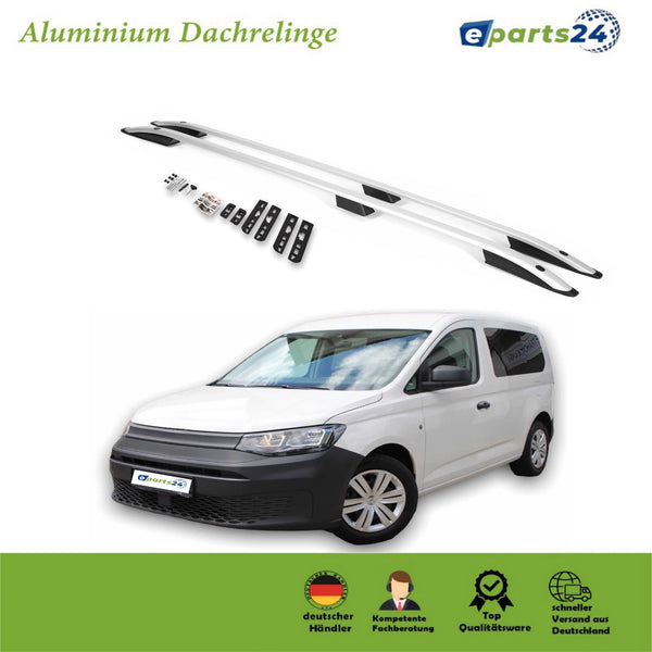 Dachreling Grundträger für VW Caddy 5 V ab 2020- L1 kurzer Radstand Alu silber