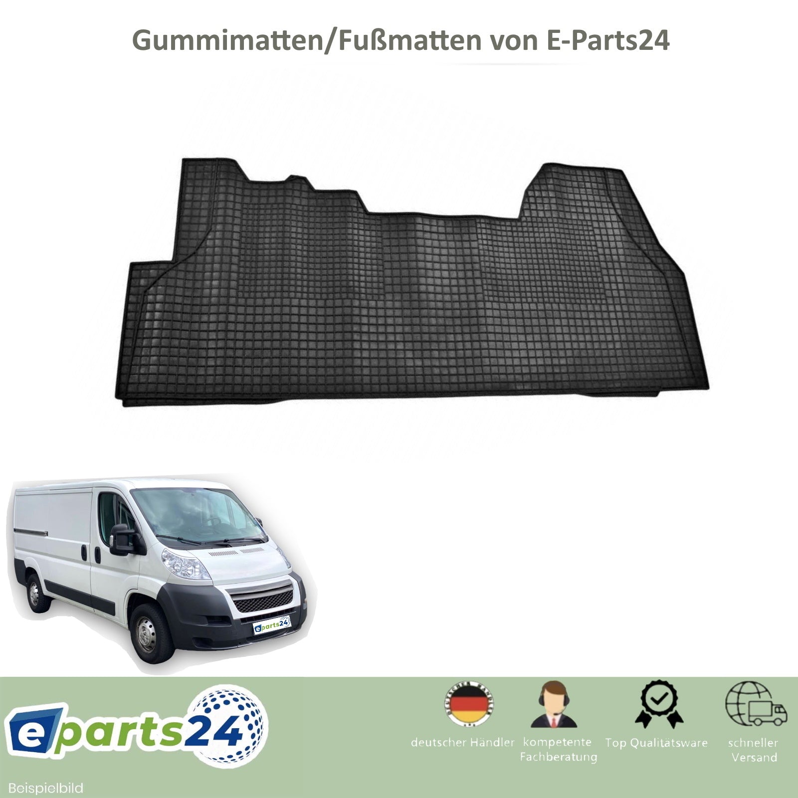 Automatten Fußmatten Gummimatten für Citroen Jumper 2006-2022 schwarz 1 tlg.