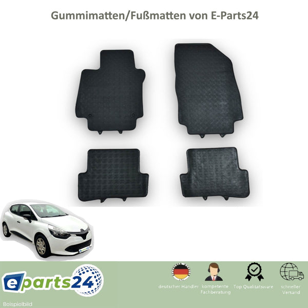 Automatten Fußmatten Gummimatten für Renault Clio 4 IV 2012–2019 schwarz 4tlg.