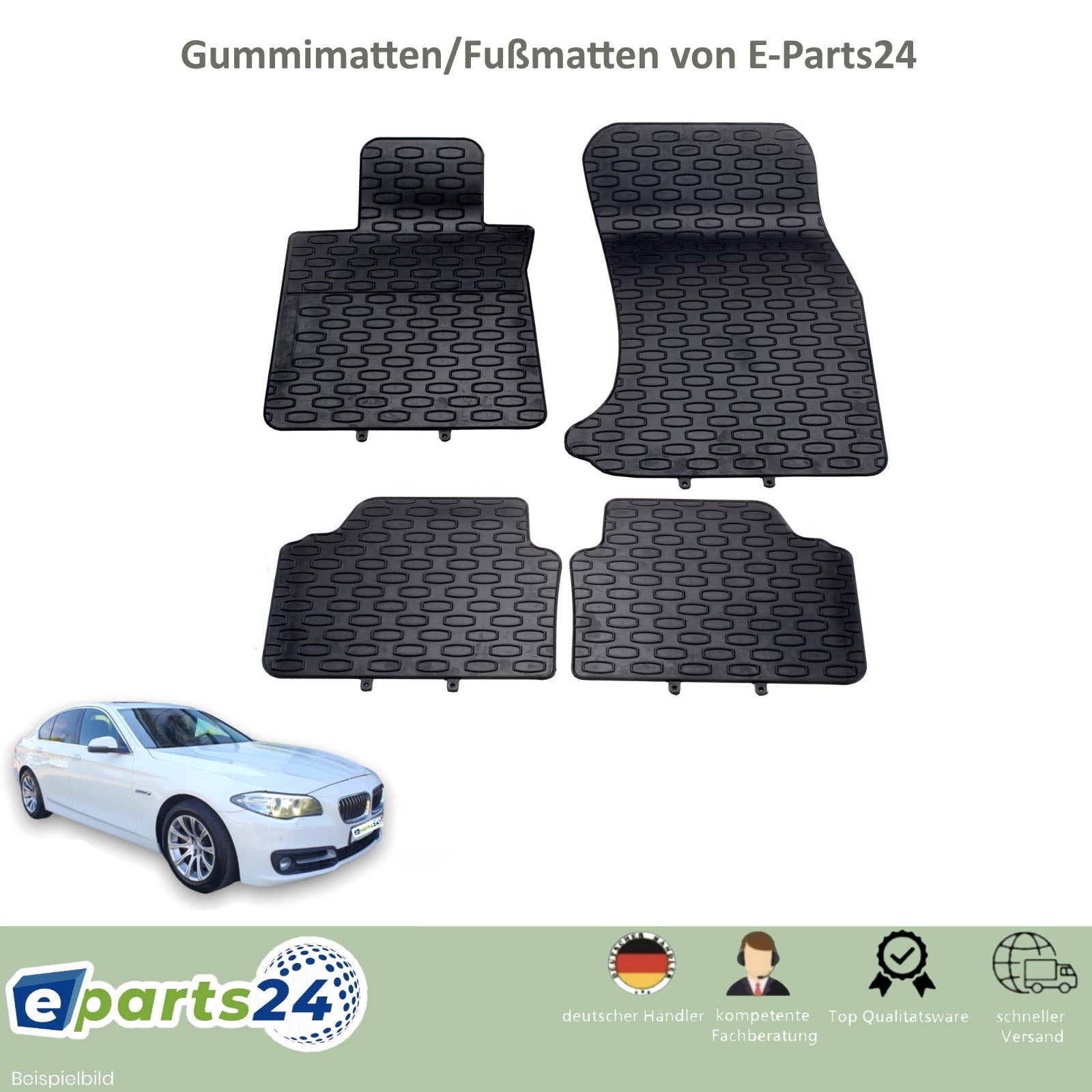 Automatten Fußmatten Gummimatten für BMW 5er F10 F11 2010-2019 schwarz 4tlg Set