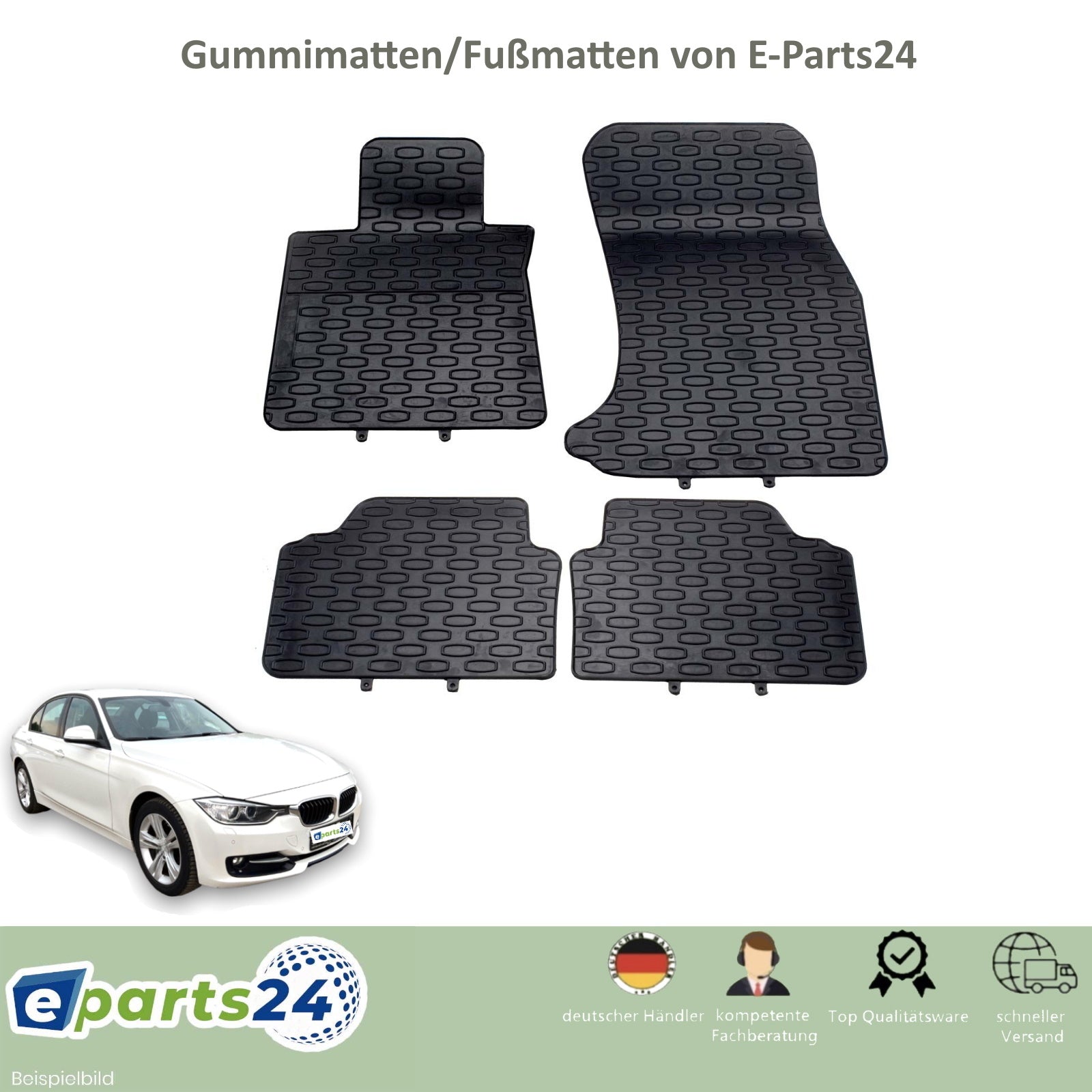 Car mats floor mats rubber mats for BMW 3 Series F30 F31 2012-2019 black 4-piece set