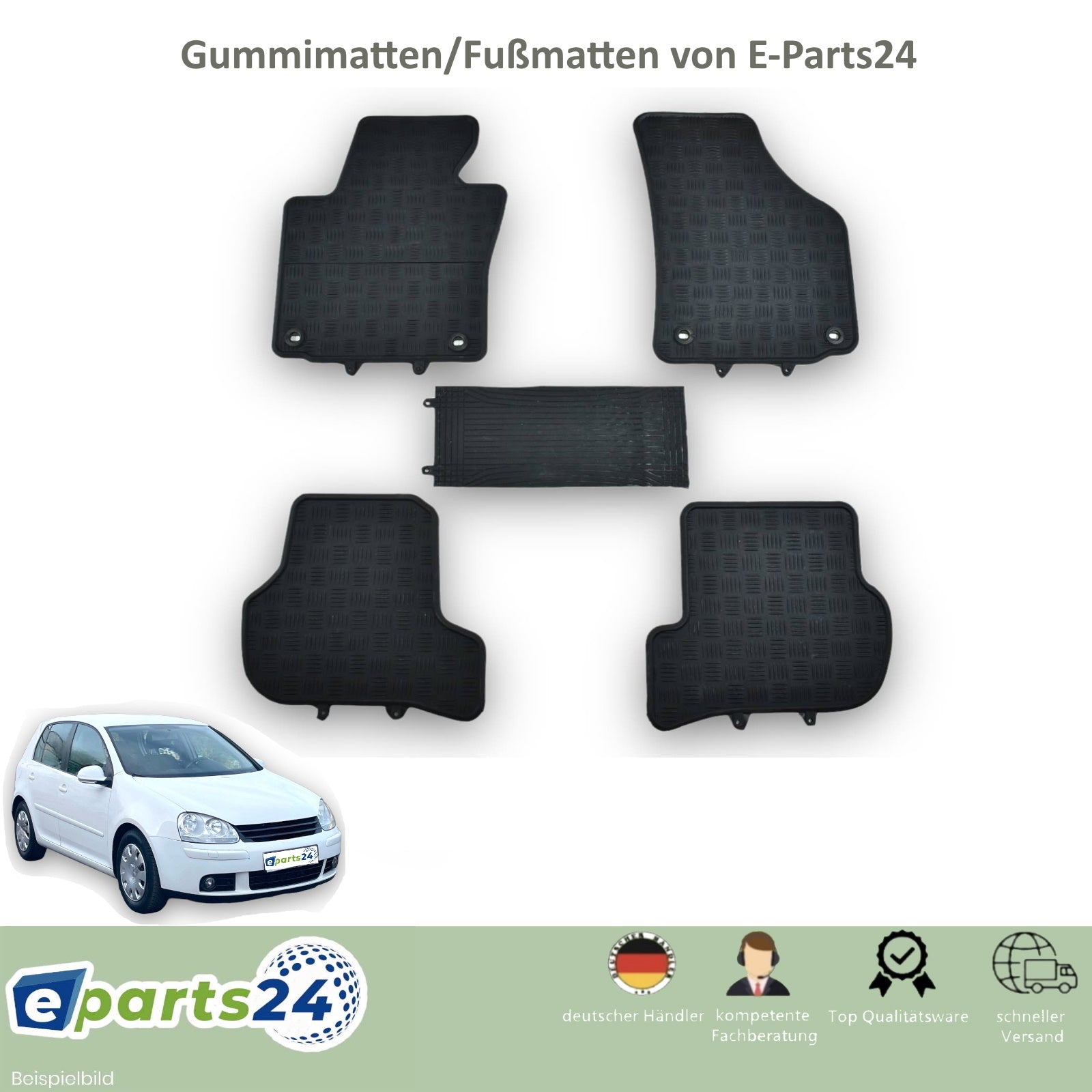 Car mats floor mats rubber mats for VW Golf 5 V 2003-2008 black 5 pcs. set