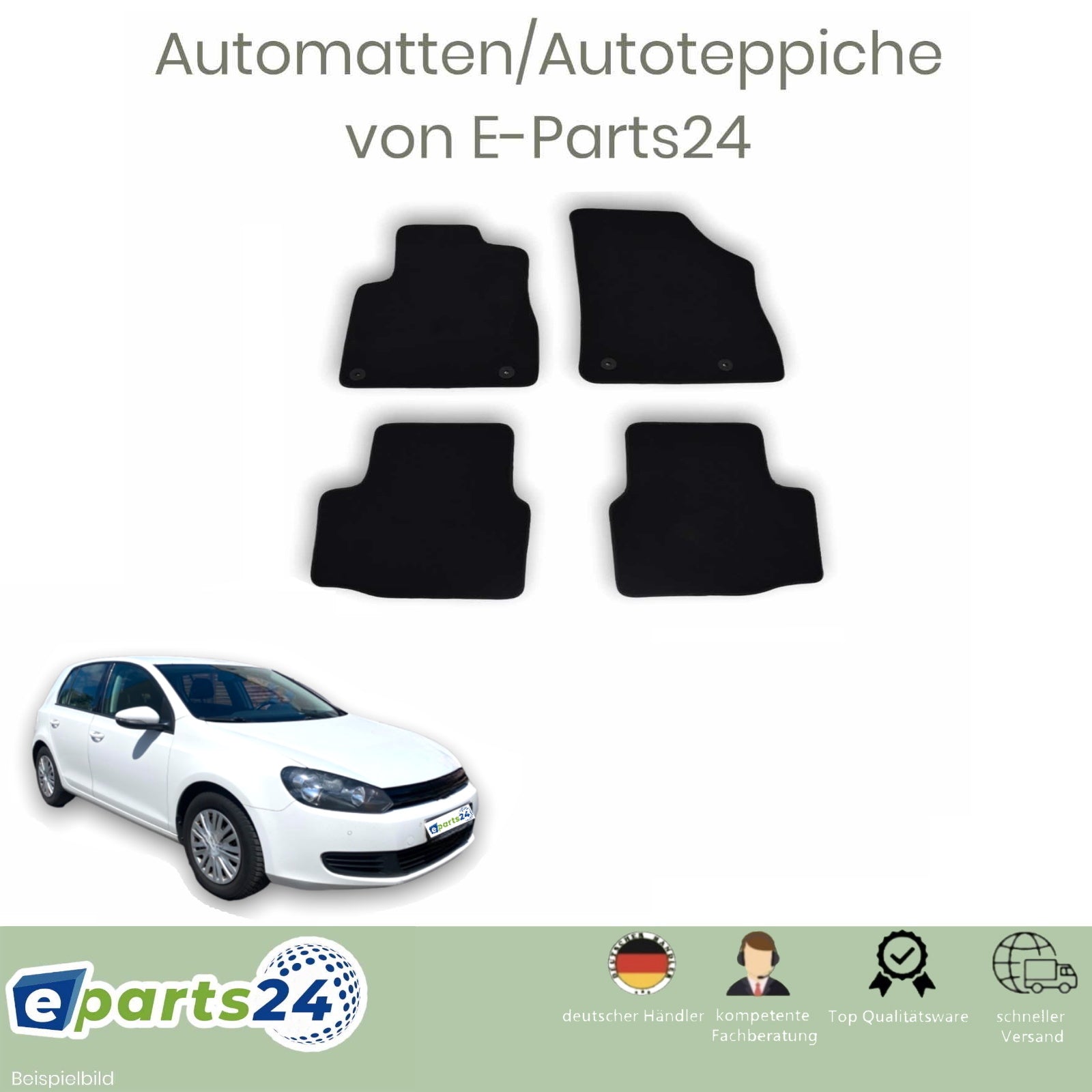 Automatten Fußmatten Autoteppich für VW Golf 6 VI 2008-2012 passform S –  E-Parts24