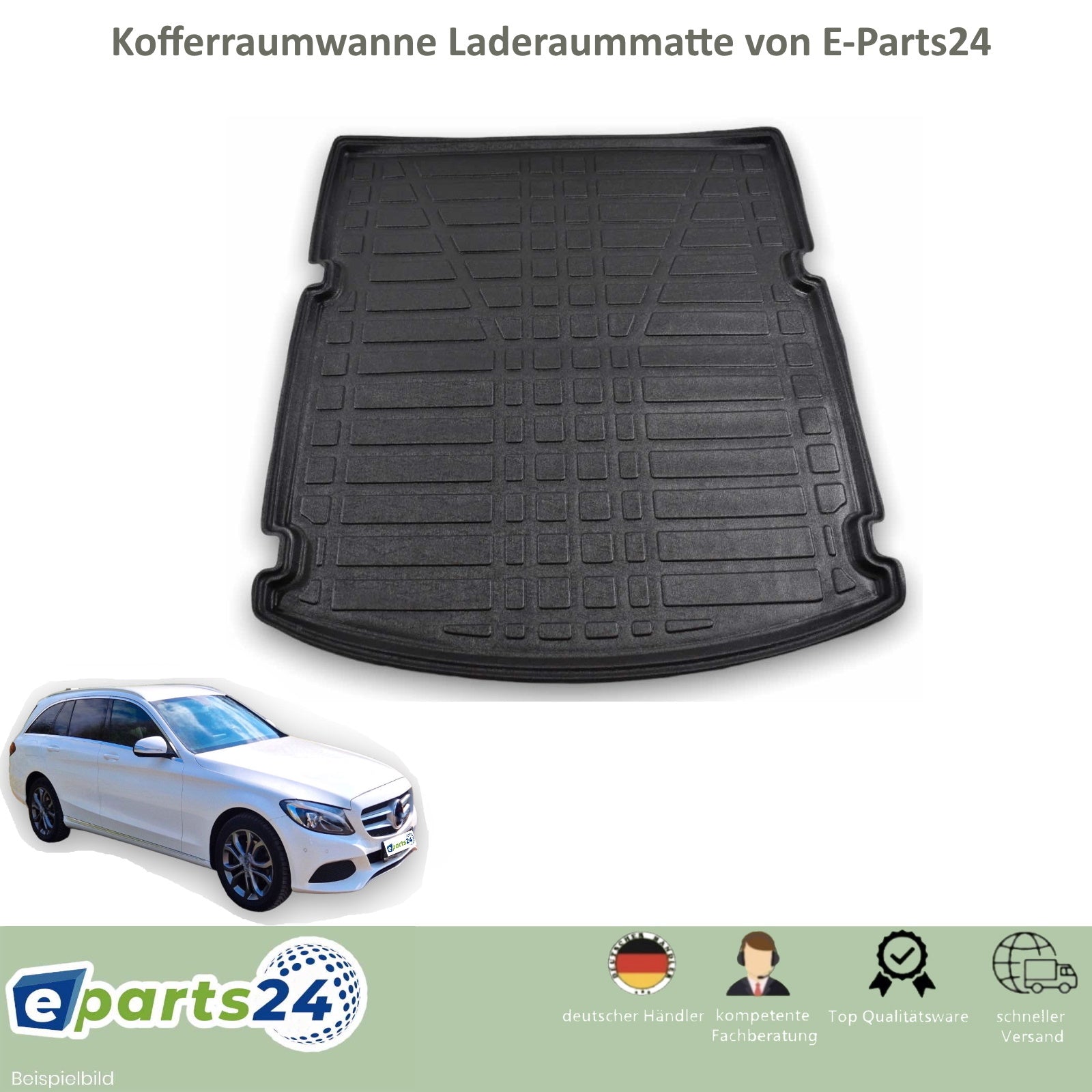 Gummi Kofferraumwanne Kofferraummatte für Mercedes C-Klasse S205 Kombi ab 2014-