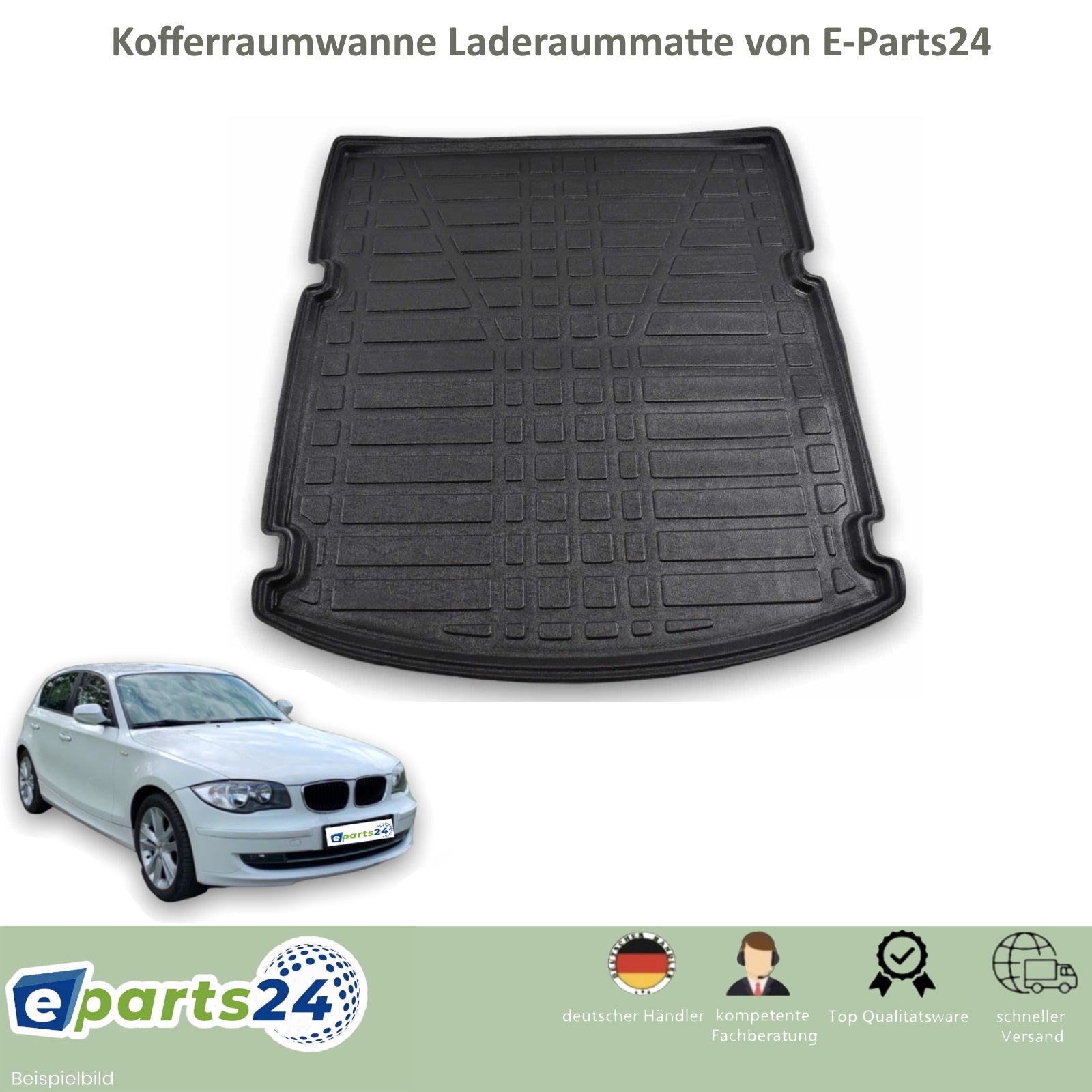 1er 20 für Gummi Laderaumwanne E-Parts24 Kofferraummatte Kofferraumwanne BMW – E87