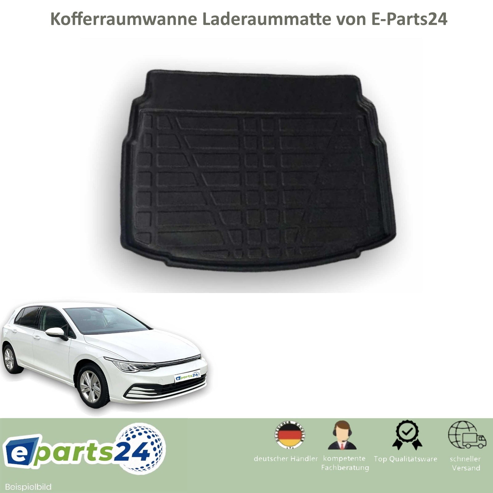 Kofferraumwanne Kofferraummatte für VW Golf 8 Schrägheck unterer Boden –  E-Parts24