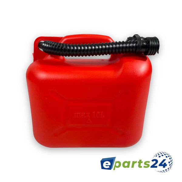 Petrol canister 10L reserve canister fuel with UN plastic pourer red