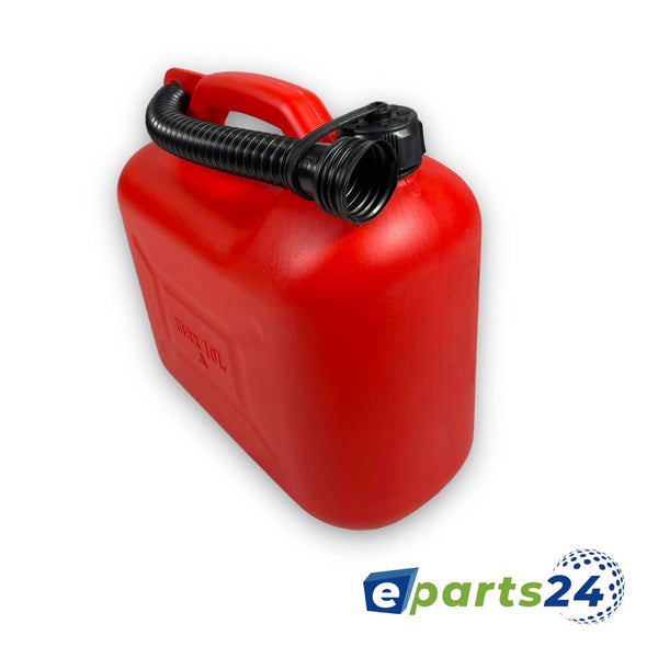 Petrol canister 10L reserve canister fuel with UN plastic pourer red