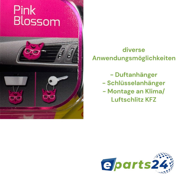 Duftbaum Lufterfrischer Autoduft Autoparfüm Blütenduft Pink Katze Duftanhänger