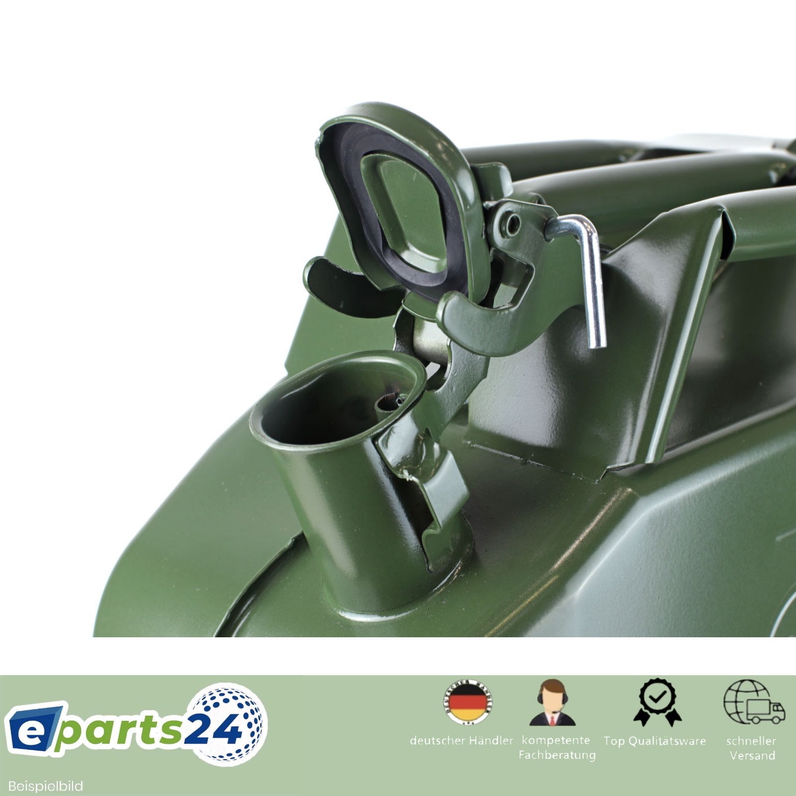 Benzinkanister Metall 10 Liter, Kraftstoffkanister, UN-zertifizierter  Diesel Kanister mit Sicherheitsverschluss 3A1 olivegrün, 30x13x40,5 cm