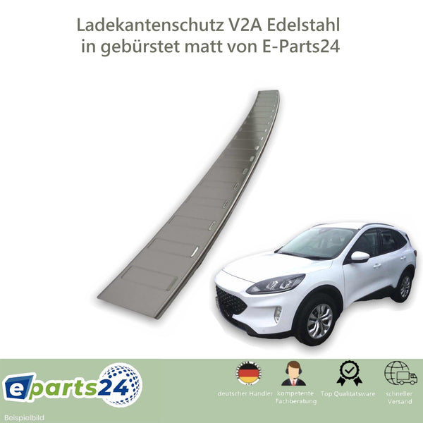 Loading sill protection for Ford Kuga 3 ST Line Hybrid 2020-2022 brushed stainless steel 