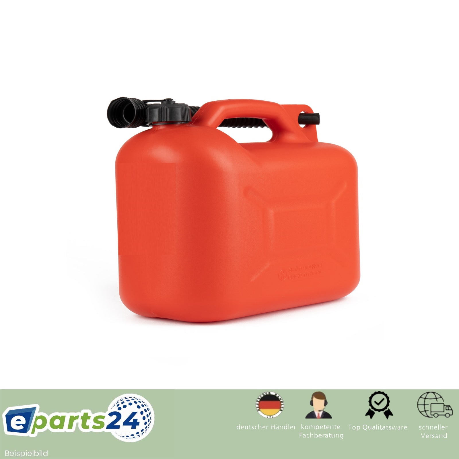 Benzinkanister 10L Reservekanister Kraftstoffkanister Kunststoff Ausgießer  rot – E-Parts24