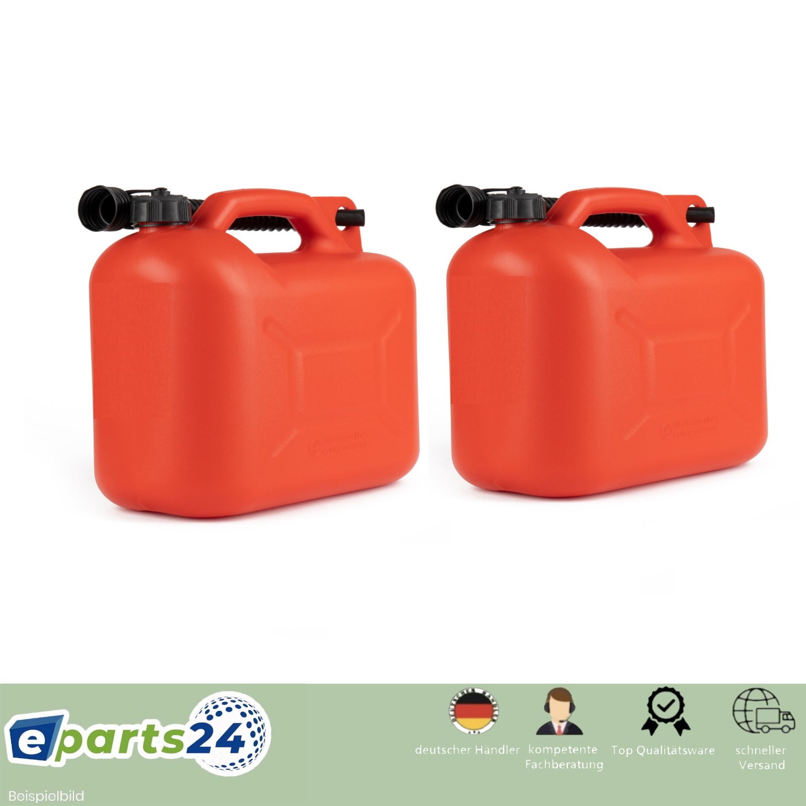 Benzinkanister 10L Reservekanister Kraftstoffkanister Kunststoff Ausgießer  rot – E-Parts24