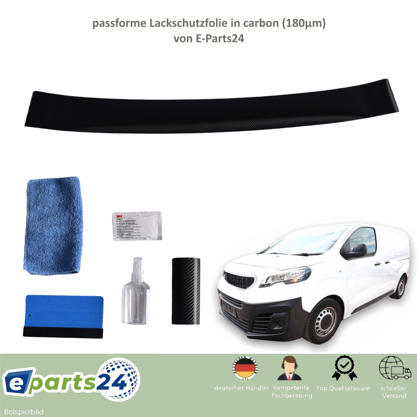 Ladekantenschutz Lackschutzfolie für Peugeot Expert 3 III L1 L2 ab 2016- carbon