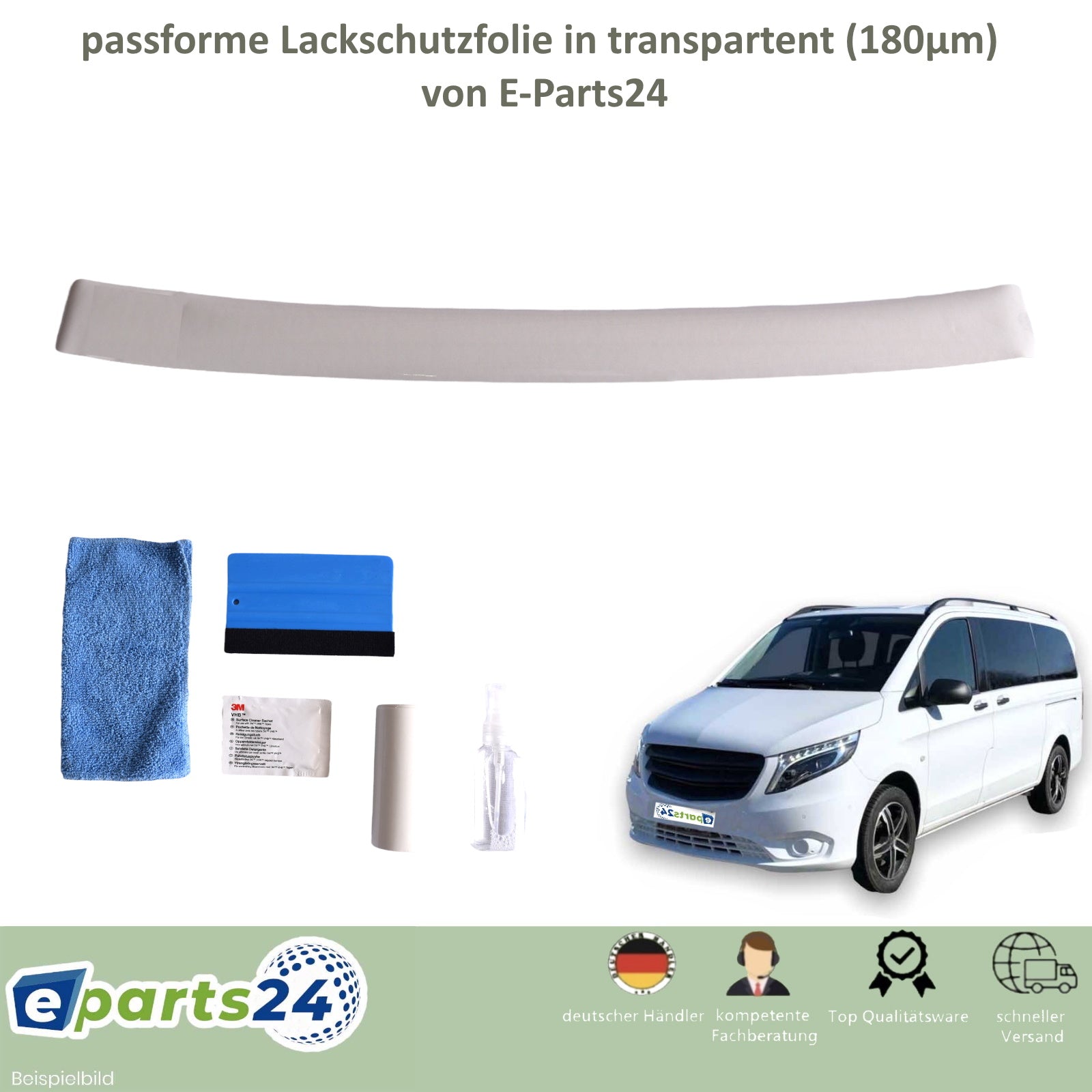 Ladekantenschutz Lackschutzfolie für Mercedes V-Klasse Vito W447 2014- transpa.