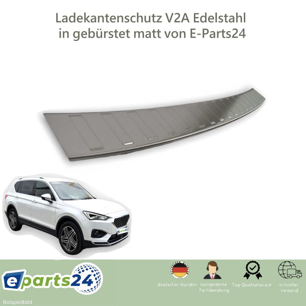 Loading sill protection rear protection for Seat Tarraco 2018- brushed stainless steel bevel