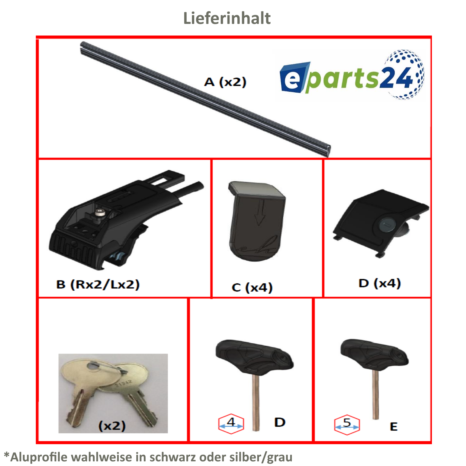 Dachträger Querträger geschlossen für Ford Focus MK Turnier 2011-2018 silber