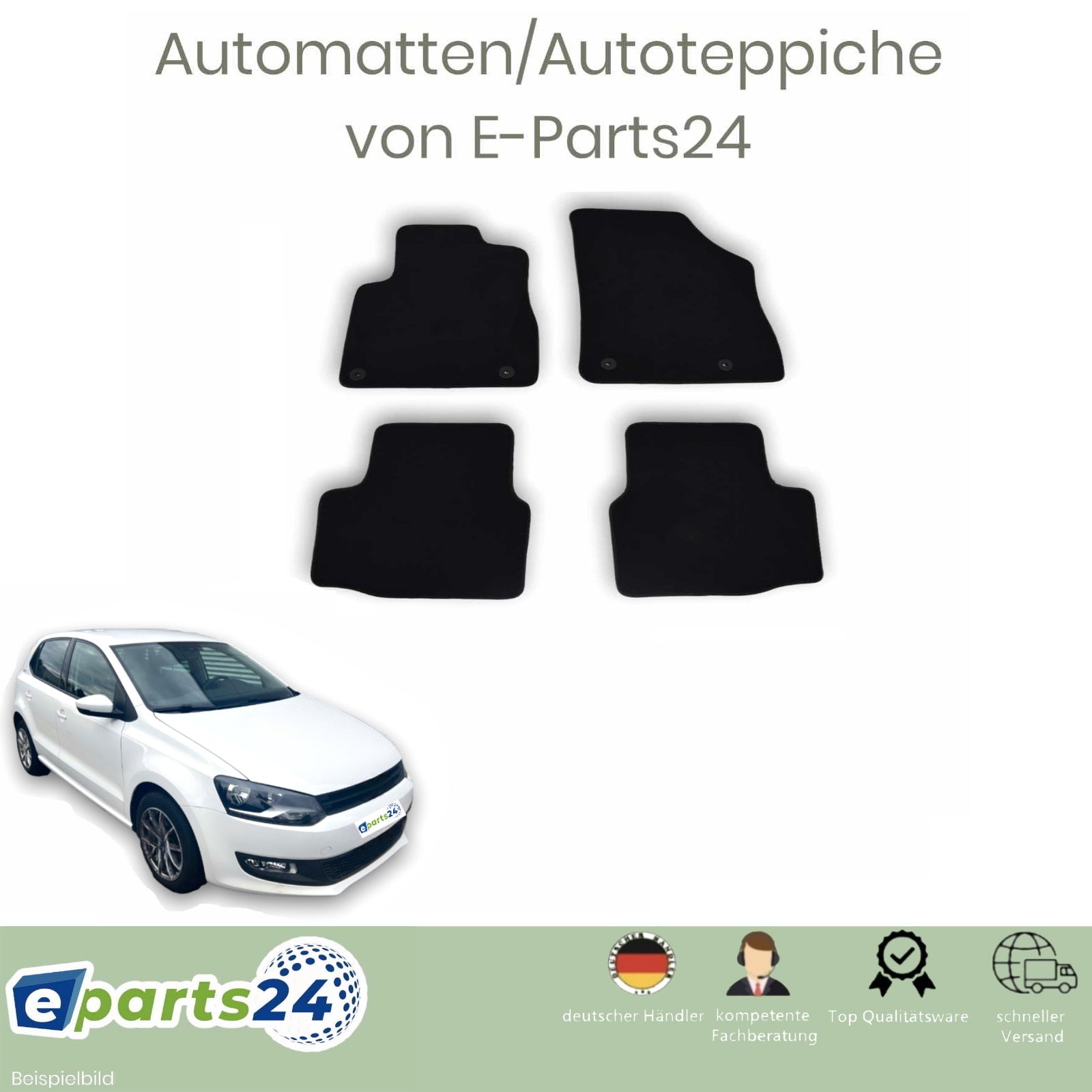 Automatten Fußmatten Autoteppich für VW Polo V 6R 2009-2017 passform S –  E-Parts24