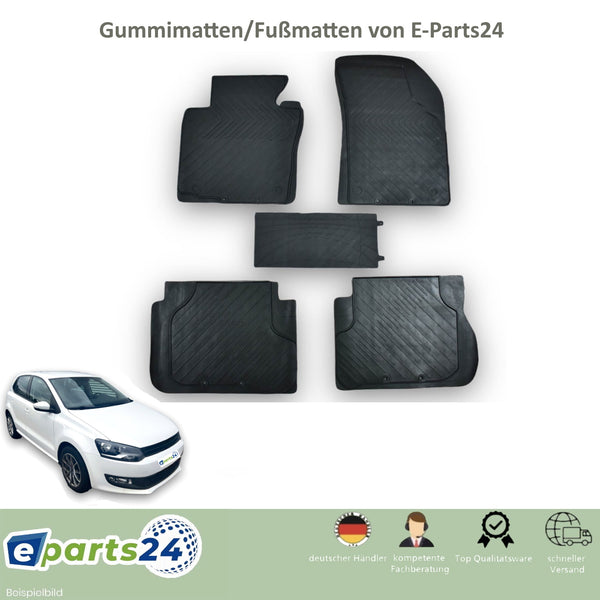 Automatten Fußmatten Gummimatten für VW Polo V 6R 2009-2017 schwarz 5 tlg. Set