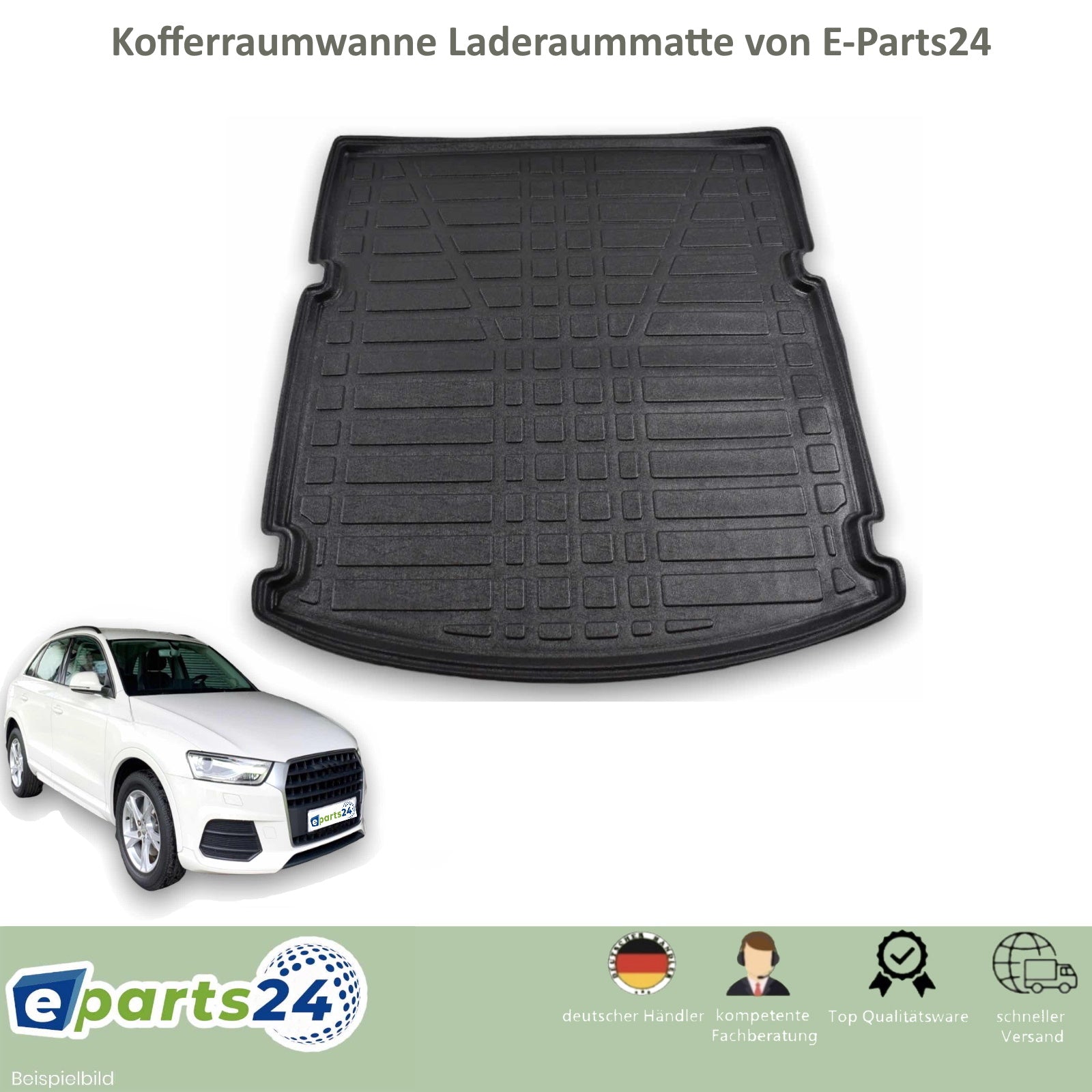 Kofferraumwanne Kofferraummatte Gummi Laderaumwanne für Audi Q3 Typ 8U –  E-Parts24