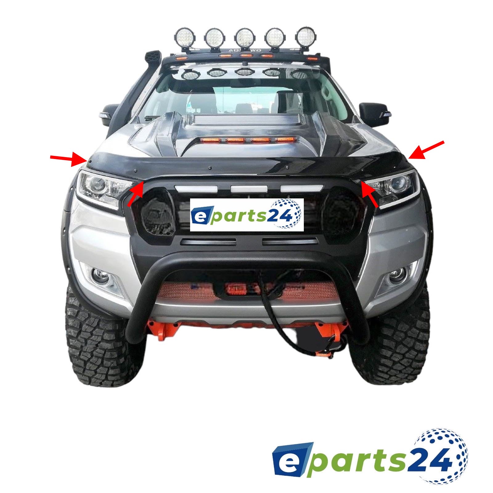 Bonnet Protector Deflector Stone Guard Insects for Ford Ranger from 2015-