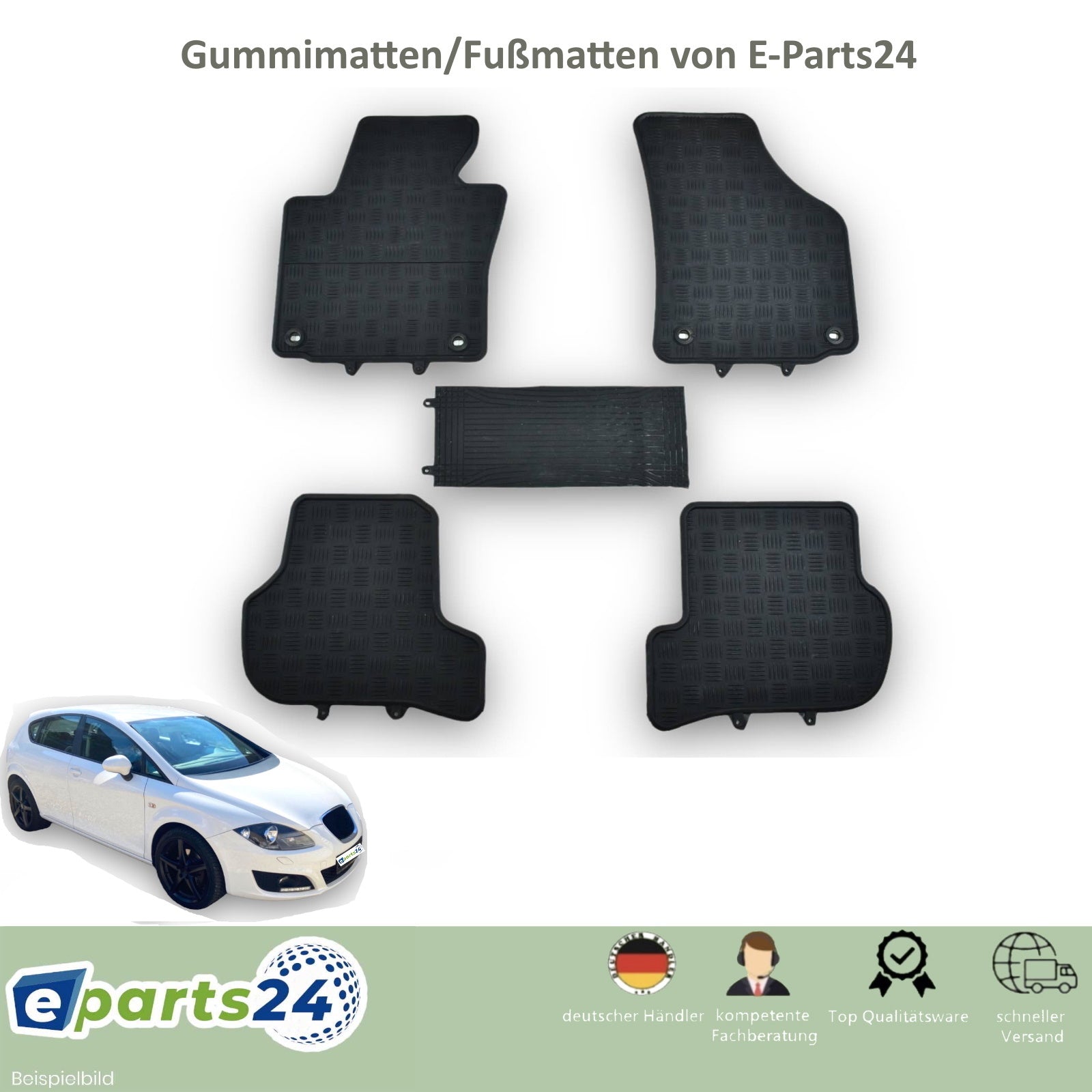 Automatten Fußmatten Gummimatten für Seat Leon 1P 2005-2012 schwarz 5 –  E-Parts24