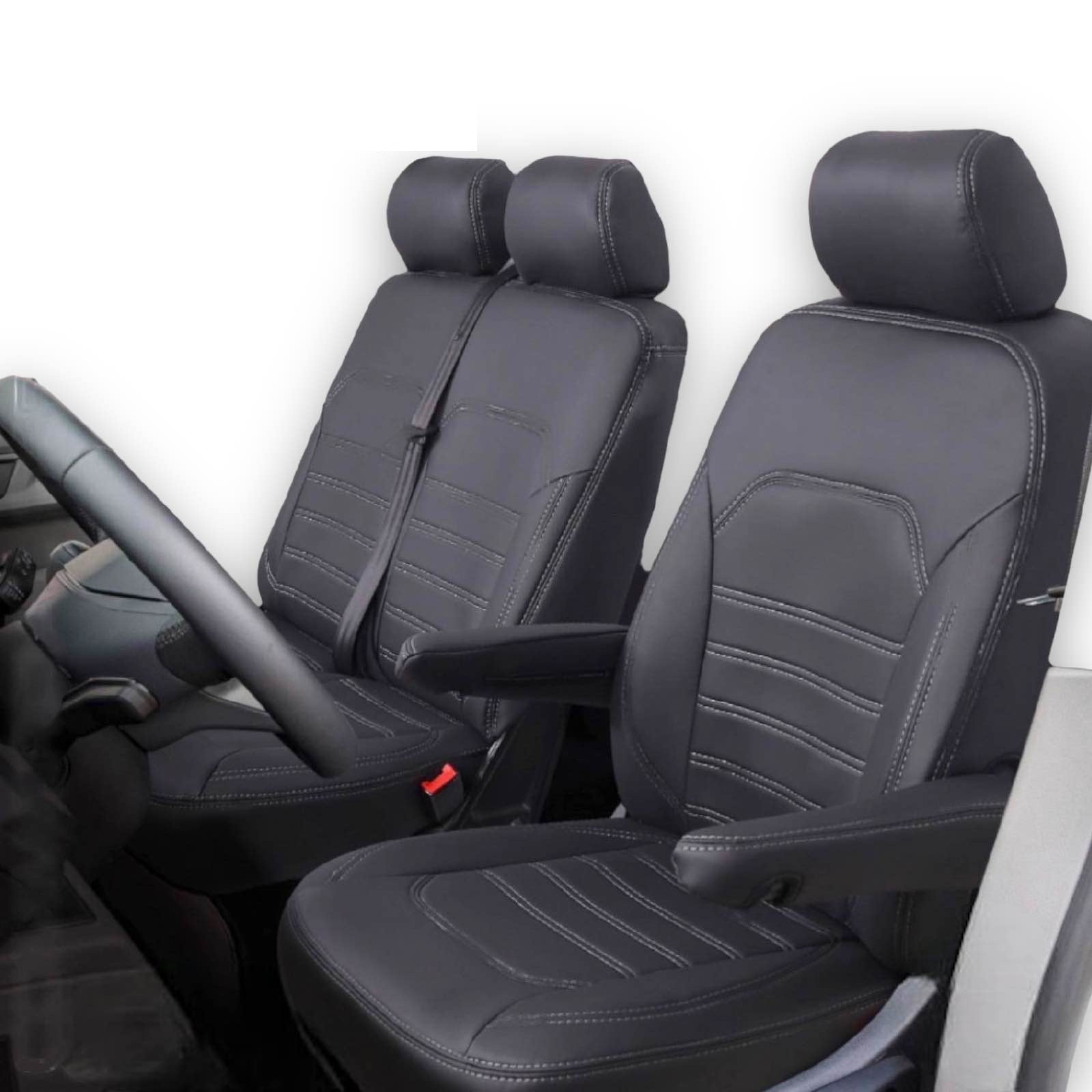 Sitzbezüge Schonbezüge für Mercedes Vito W447 2014-2023 Schwarz Grau V