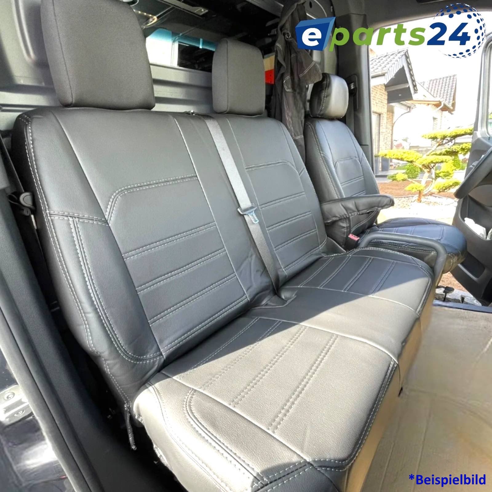 Für Ford Transit 2014-2023 Schwarz Rot Leder Schonbezüge Sitzbezug 1 S