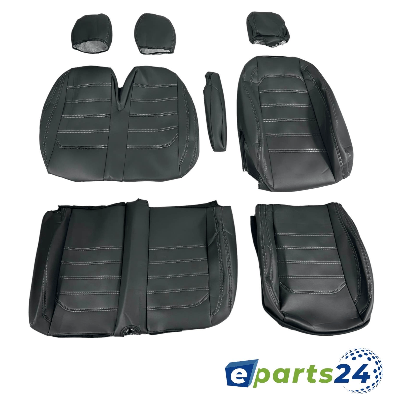Maß Sitzbezüge 2+1 Schonbezug Kunstleder für Mercedes Vito W447 ab 2014-  schwarz – E-Parts24