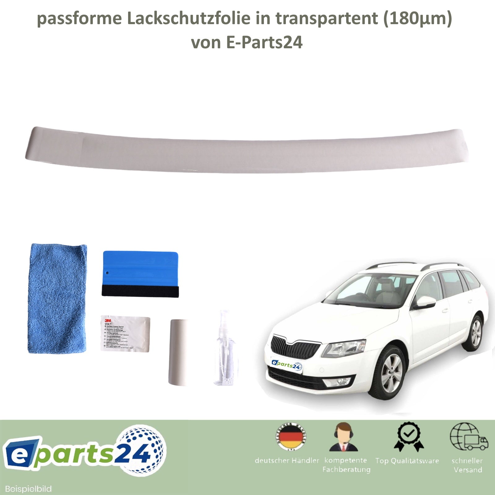 Loading sill protection paint protection film for Skoda Octavia 3 station wagon from 2013 transparent