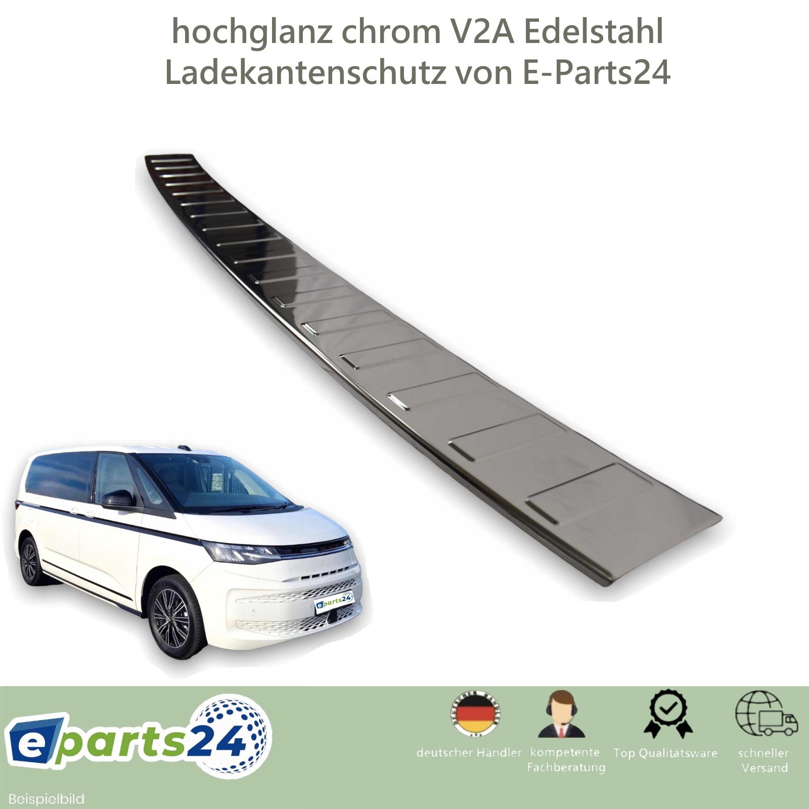 Ladekantenschutz Heckschutz für VW T7 Multivan ab 2021- Edelstahl glan –  E-Parts24