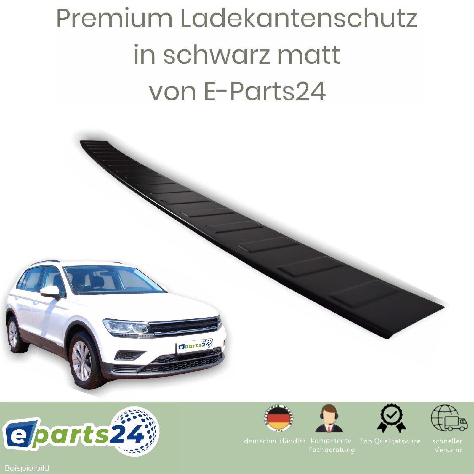 Edelstahl Ladekantenschutz für VW Tiguan 2 und Allspace 5 Jahre Garantie  2016