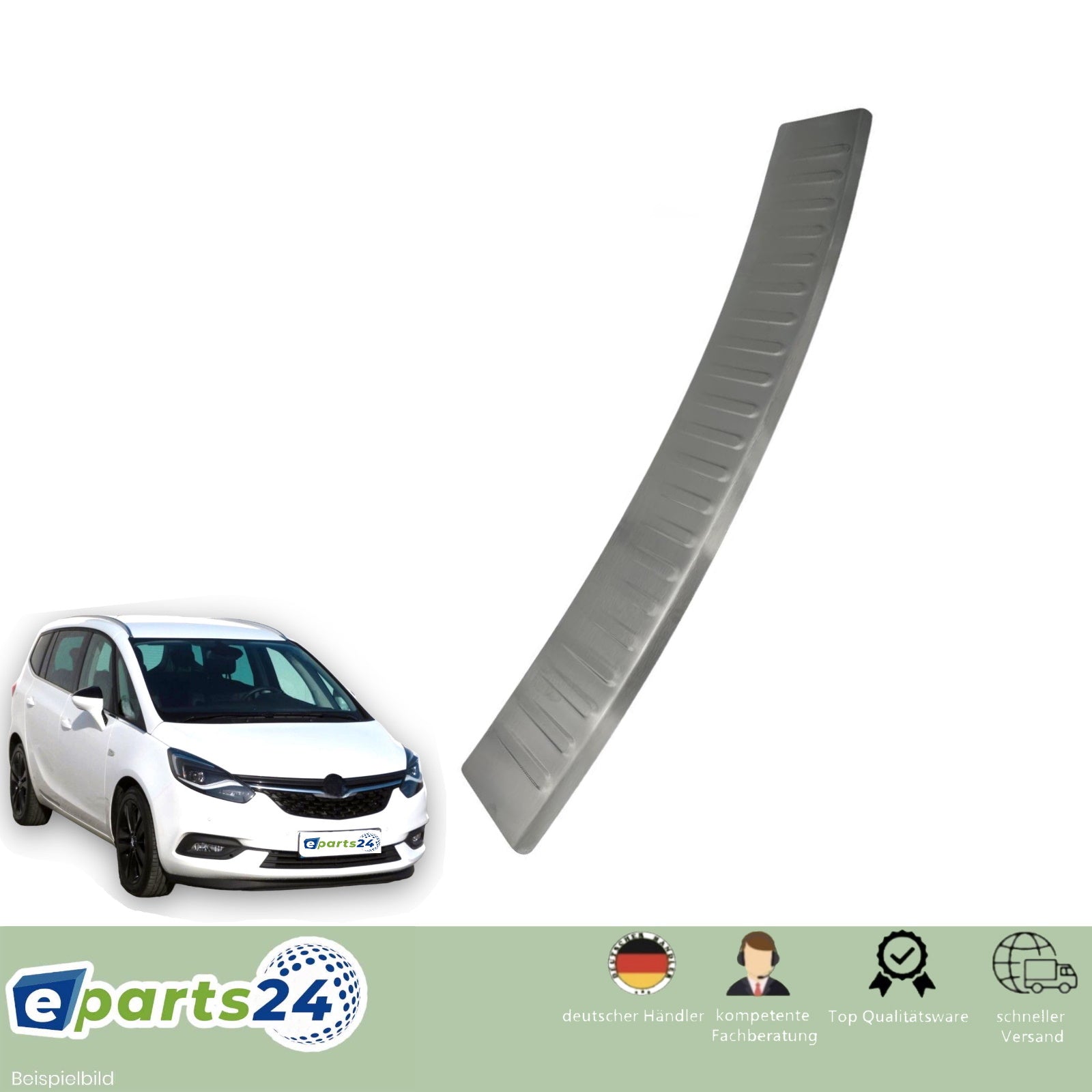 Ladekantenschutz für Opel Zafira Edelstahl E-Parts24 2011-2019 gebürste Tourer – C