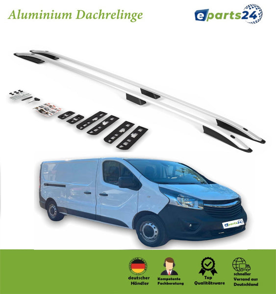 Dachreling Set für Opel Vivaro B Renault Trafic 2014-2019 L2 langer Radstand Alu