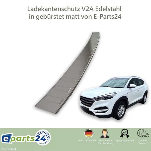 Loading sill protection for Hyundai Tucson III Facelift from 08/2018- brushed stainless steel 