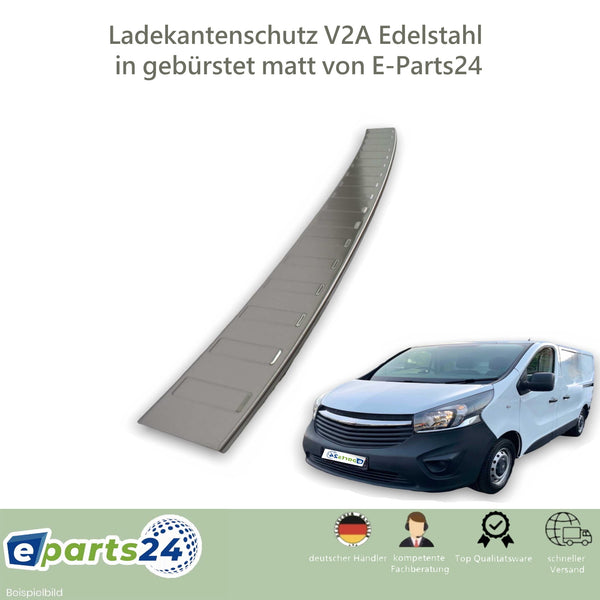 Loading sill protection for Opel Vivaro B Renault Trafic 2014-2019 brushed stainless steel 